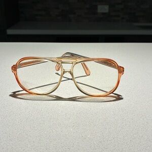 Vintage Orange diplomat  Aviator EyeGlasses made in hong kong
